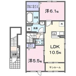 黒江駅 徒歩13分 2階の物件間取画像